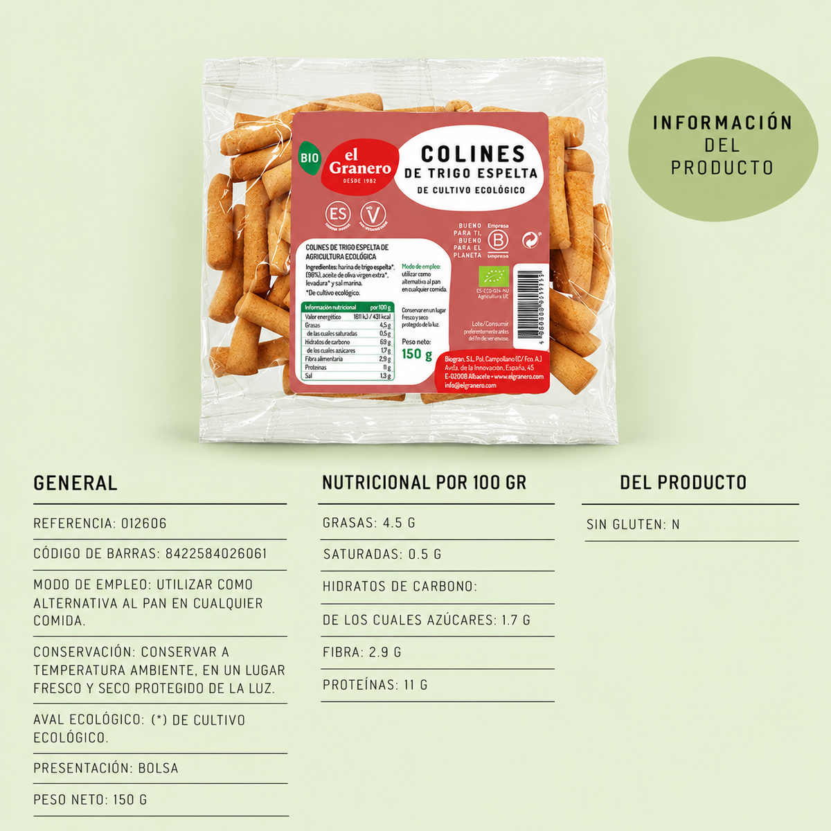 Colines de Trigo Espelta Bio, 150 g