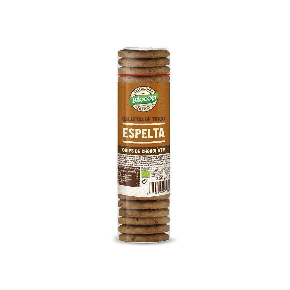 Galleta de trigo espelta con chips de chocolate Biocop 250 g